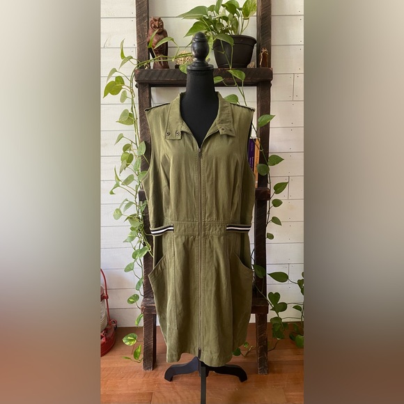 Plenty by Tracy Reese: Military Green Utility Dress - Picture 8 of 17
